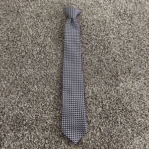 Boys Bill Blass Essentials Houndstooth Silk Clip OnTie